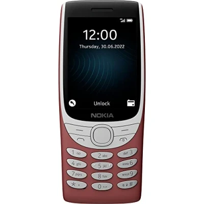 Image of Nokia 8210 all carriers, 0.05gb, Feature Phone with 4G connectivity, large display, built in MP3 player, wireless FM radio and classic Snake game (Dual SIM) Red