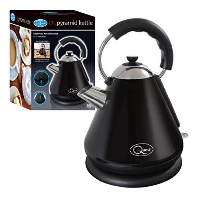 Image of Quest 34510 Fast Boil Pyramid Shape Cordless Kettle, 2200 W, 1.7 liters, Black