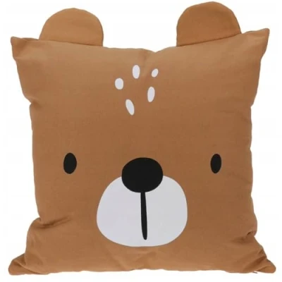 Image of Carousel Home Friends of The Forest Children&#039;s Animal Cushion Fabric Filled Sofa Kids Plush Novelty Bed Scatter For Bear