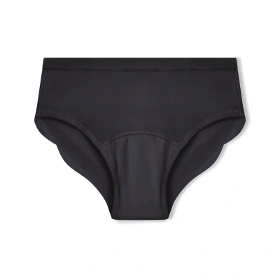 Image of NIXI Body Susie Sporty Hip Hugger Black Period Knickers (Size Large/UK 12 14), Sustainable Medium 15ml Absorbent Leak Proof Breathable Underwear, Bladder Leaks, Periods, Discharge &amp; Sweat Protection