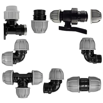 Image of MDPE Compression Connector Fittings 25mm LDPE Water Pipe Elbow Valve Straight (Tee 3 Way 25mm)