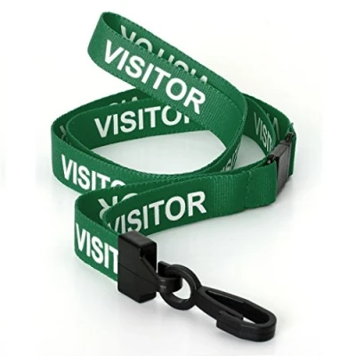 Image of CKB LTD Visitor LANYARDS Breakaway Safety Lanyard Neck Strap Swivel Plastic Clip for ID Card Holder Pull Quick Release Design (Pack of 100, Green)