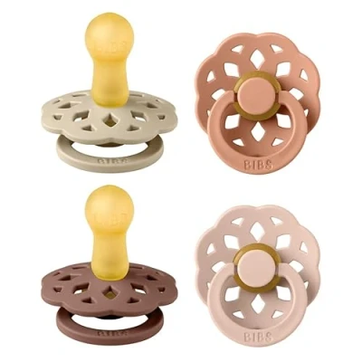 Image of BIBS 4 Pack Boheme Soothers Vanilla Mix Size 2 Round Nipple