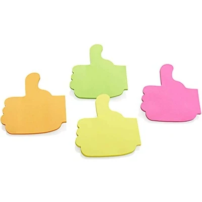 Image of 2 x Stik ie Thumbs Up Sticky Notes. 100 Sheets. 4 Assorted Colours