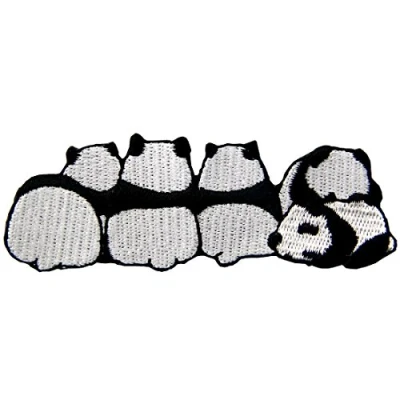 Image of Cute Panda Patch Embroidered Applique Iron On Sew Emblem