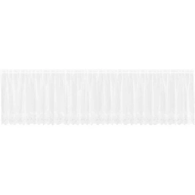 Image of Lace Curtain with Curtains Floral White 600 x 80 cm Polyester Vidaxl