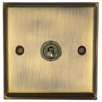 Image of G&amp;H Brassware Deco Antique Bronze 1 Gang / Single Toggle DAB281