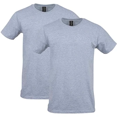 Image of Gildan Unisex&#039;s Softstyle Cotton T Shirt, Style G64000, Multipack, Sport Grey (2 Pack), S (Pack of 2)