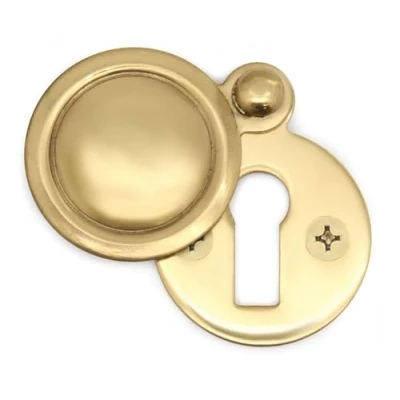 Image of Victorian Keyhole Covered Escutcheon for Front Doors 35mm Polished Brass Pack of 1
