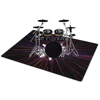 Image of QQDD Drum Rug Mat Soundproof Non Slip Rugs Blanket For Electronic Drums Bass Snare Racks Kit Musical Instruments Professional Carpet (80CM 200CM)
