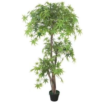 Image of Leaf Design UK Realistic Extra Large Artificial Foliage Plant/Tree with Pot, Wood, Japanese Maple, 150cm