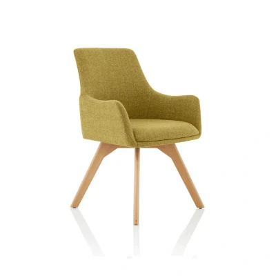 Image of Carmen Bespoke Spark Fabric Wooden Leg Chair