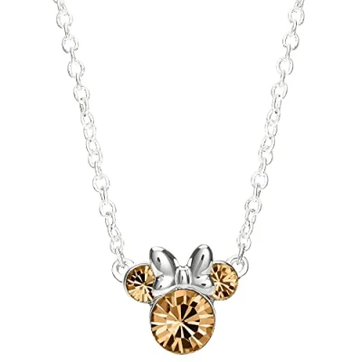 Image of Disney Minnie Mouse Sterling Silver June Birthstone Crystal Necklace