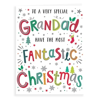 Image of Regal Publishing Modern Christmas Card Grandad 8 x 6 inches