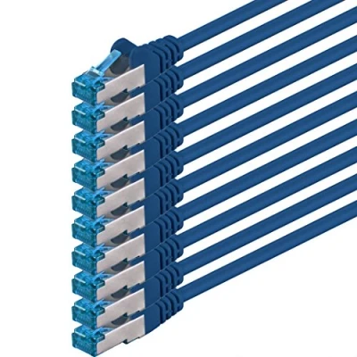 Image of 1aTTack.de 10 X 3 M CAT6a Ethernet Network Patch cable 10000 Mbit s SFTP PIMF 500 MHz blue