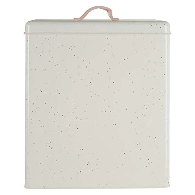 Image of Premier Housewares 507243 Bread Bin, Galvanised Metal With Powder Coating, Split Leather Silver