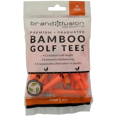 Image of Brand Fusion Unisex Biodegradable Wooden Golf Tees, Orange, 67mm UK