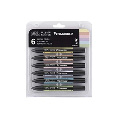 Image of Winsor &amp; Newton 290028 ProMarker, Pastel Tones, 6 Sets