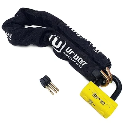 Image of URBAN UR74100 Heavy Duty Chain Lock ø13mm/0.51in + Mini U Padlock, High Security SRA Approved, Fully Tested Visible, Multi function Anti Theft for Disc Brake, Anchor, Motorcycle, Parking 100cm/3,3ft