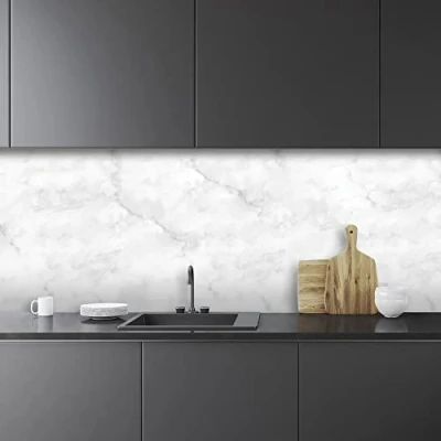 Image of CREARREDA Wall Sticker Kitchen Marble Pattern 180_x_60_cm 100% Made in Italy with Non Toxic, Flame Retardant and Water Resistant Ink