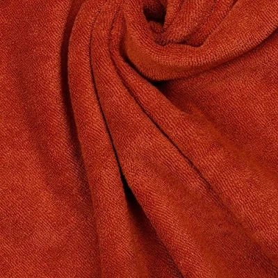 Image of Stretch Cotton Terry Towelling Fabric Material Rust, 1Mtr 150cm x 100cm