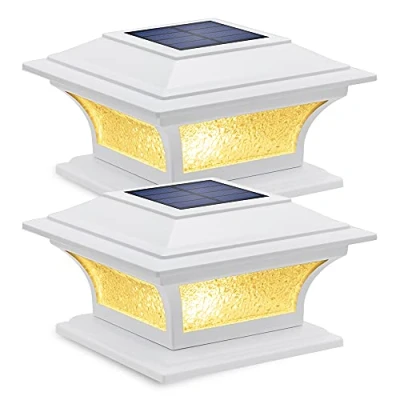 Image of Siedinlar Solar Post Lights Outdoor Garden Lamp, Metal Fence Waterproof Landscape Cap Lamp for 4x4 5x5 6x6 Posts Patio Decoration