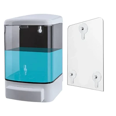 Image of GUSTO NO DRILL Wall Manual Soap Dispenser 1000 ml with Adhesive Support Easy to Install Large Capacity for Kitchen Bathroom Restaurants Hotels Hospitals (1 PC DRILL)