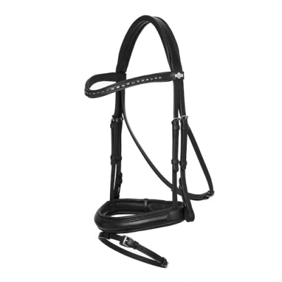 Image of LeMieux Arika Dressage Bridle Black/Silver Cob