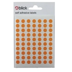 Image of Blick Labels, Orange, Self Adhesive Stickers, Coloured Dot, Circles, 8mm, 490 for Home, Office, Family, School, Holiday Calendar Organising, Planner, Rewards Chart, Colour Coding