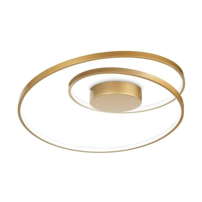 Image of Oz Integrated LED Semi Flush Ceiling Light Brass 4000K
