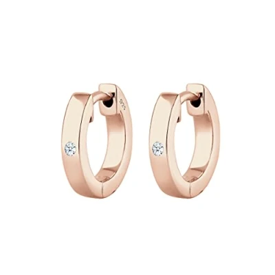 Image of Elli DIAMONDS Earrings Women Creole Basic Diamond (0.03 ct.) in 925 Sterling Silver
