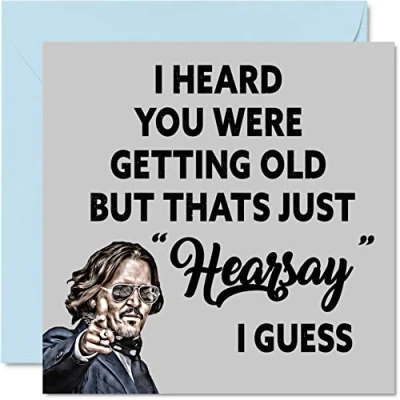 Image of Funny Birthday Cards for Men Women Hearsay Rude Card Mum Dad Brother Sister Son Daughter Nan Grandad, 145mm x Greeting Cards, Joke Humour 30th 40th 50th Bday