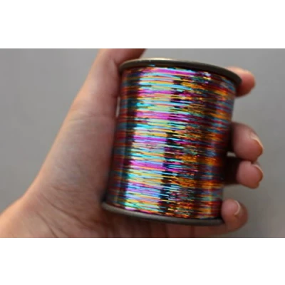 Image of Tigofly 1 Spool 8000m 12 Colors Holographic Tinsel Flashabou Flat Mylar Sparkle Flash Fly Tying Materials Width 1/92&quot; (rainbow)