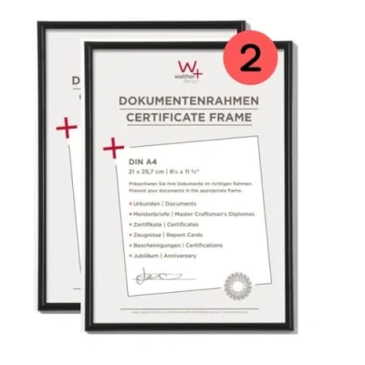 Image of walther Design Picture Frame Black 21 x 29,7 cm (DIN A4) Twin Pack, Galeria Plastic Frames KB130HD