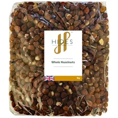 Image of Hides Fine Foods Whole Hazelnuts 1kg GMO Free Suitable for Vegetarians Cooking Salads Snacking Desserts Cakes Cookies Breakfast Granola