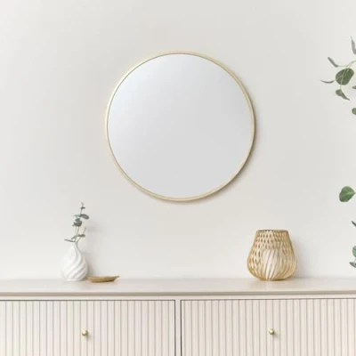 Image of Melody Maison Round Gold Wall Mirror 50cm x