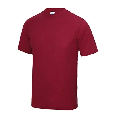 Image of Just Cool Mens Performance Plain T Shirt (XS) (Red hot Chilli)