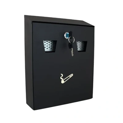 Image of Buckingham Wall Mounted Outdoor Cigarette Bin, Ashtray , Ash Heavy Duty Pubs Clubs, Office, Home Luminous Motif, Smoking, Lockable, 26 cm X 8.2 32