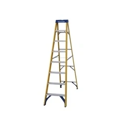 Image of Abru Fibreglass Swingback Step Ladder 8 Tread Yellow