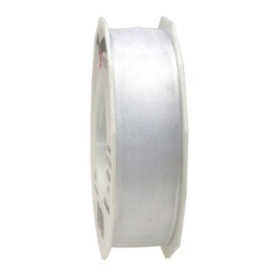 Image of C.E. Pattberg Präsent Four Seasons Organza wired edge Ribbon White 25 mm width, m length