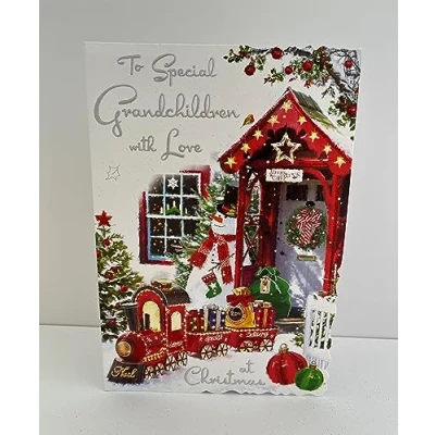Image of Jonny Javelin Special Grandchildren Love Christmas Card Santa Train