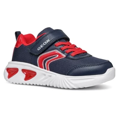 Image of Geox Boy&#039;s J Assister C Sneaker, Navy/RED