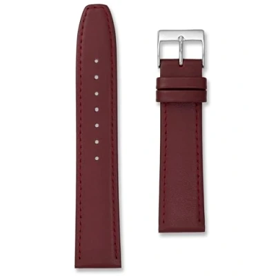 Image of Soft Touch Leather Watch Strap Band 18mm Burgundy (18mm, Burgundy)