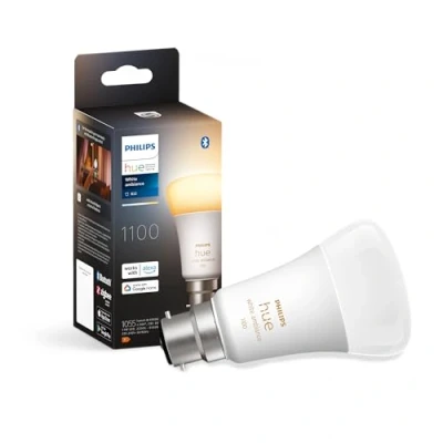 Image of Philips Hue White Ambiance Single Smart Bulb LED [B22 Bayonet Cap] 1100 Lumens (75W Equivalent). Works with Alexa, Google Assistant and Apple Homekit