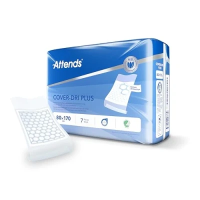 Image of 7 x Attends Cover Dri Plus Disposable Incontinence Bed Pads 80 170cm with Tuck Ins