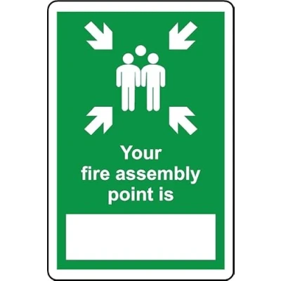 Image of You fire Assembly Point is Blank Safety Sign 1mm Plastic (400mm x 300mm)
