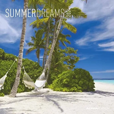 Image of Summer Dreams 2024 Brochure Calendar 30 x cm (30 60 Open) with Space for Notes Picture Wall Planner Alpha Edition