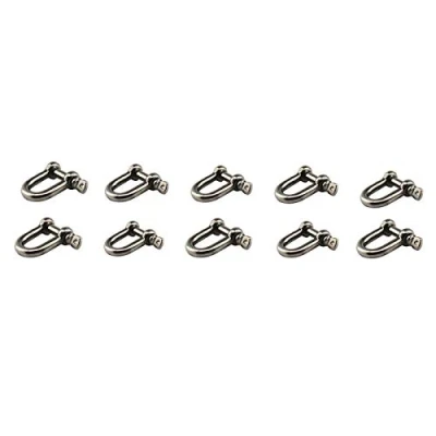 Image of 304 stainless steel D ring shaped M4 shackle heavy duty Load lifting clamp for chain marine buckle pack of 10