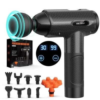 Image of Muscle Massage Gun with 10 Massages Heads USB Charging,30 Speed Handheld Deep Tissue Massage,Percussion Massager for Pain Relief,Quiet Massage,Gifts Men &amp; Women,for Home Gym Outdoors