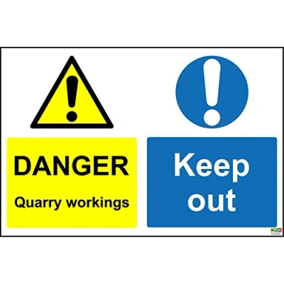 Image of Danger Quarry workings Keep Out Safety Sign 1.2mm Rigid Plastic 300mm x 200mm
